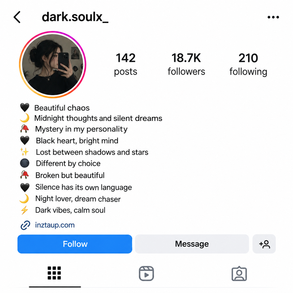 Dark Aesthetic Instagram Bio