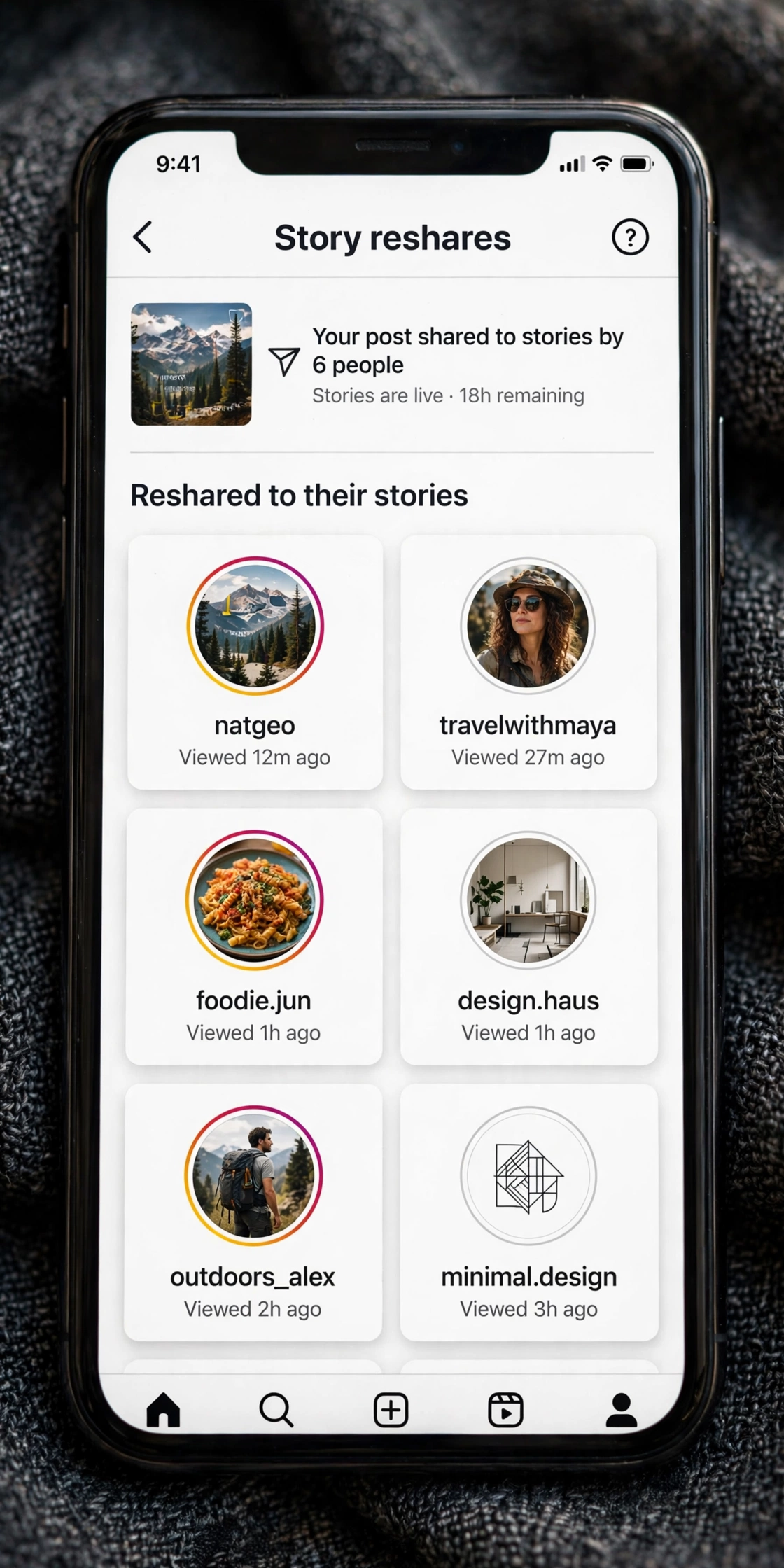 view story reshares instagram option