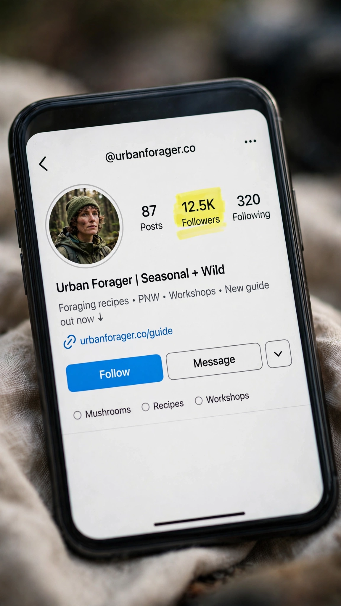 Private account toggle in Instagram settings to hide the Instagram follower count list