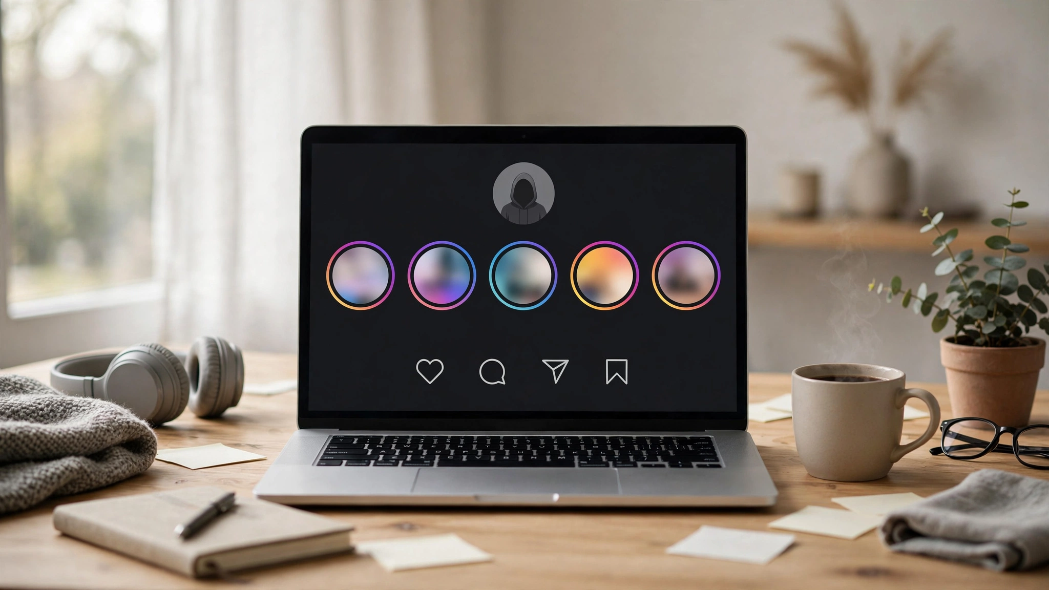 Insta Navigation: How to View Instagram Stories Anonymously (2026 Guide) 3 Anonymous Instagram story viewer on a laptop screen