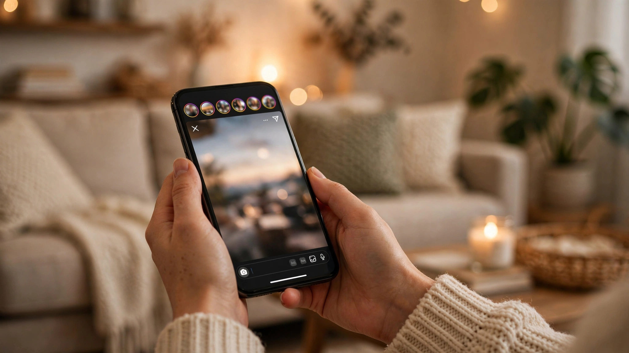 Insta Navigation: How to View Instagram Stories Anonymously (2026 Guide) 2 Person viewing Instagram stories on a smartphone with Insta Navigation