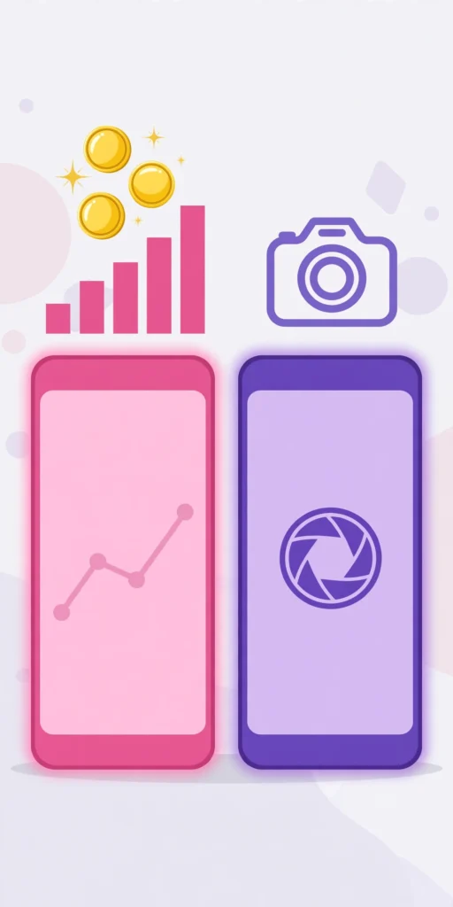 3 InstaUp versus Instagram app icons comparison