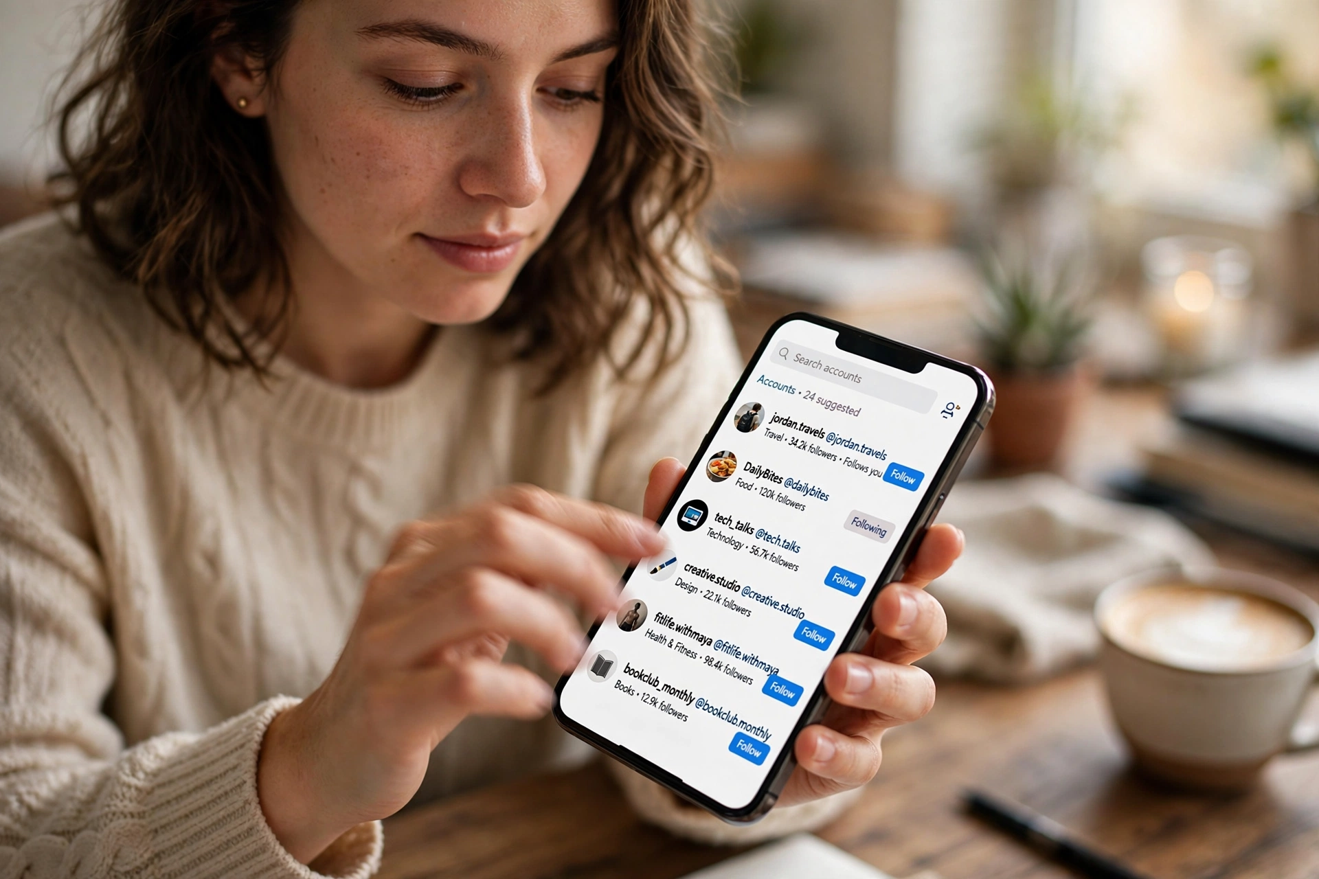 Mass unfollow Instagram cleanup: scrolling through a long Instagram following list on a phone