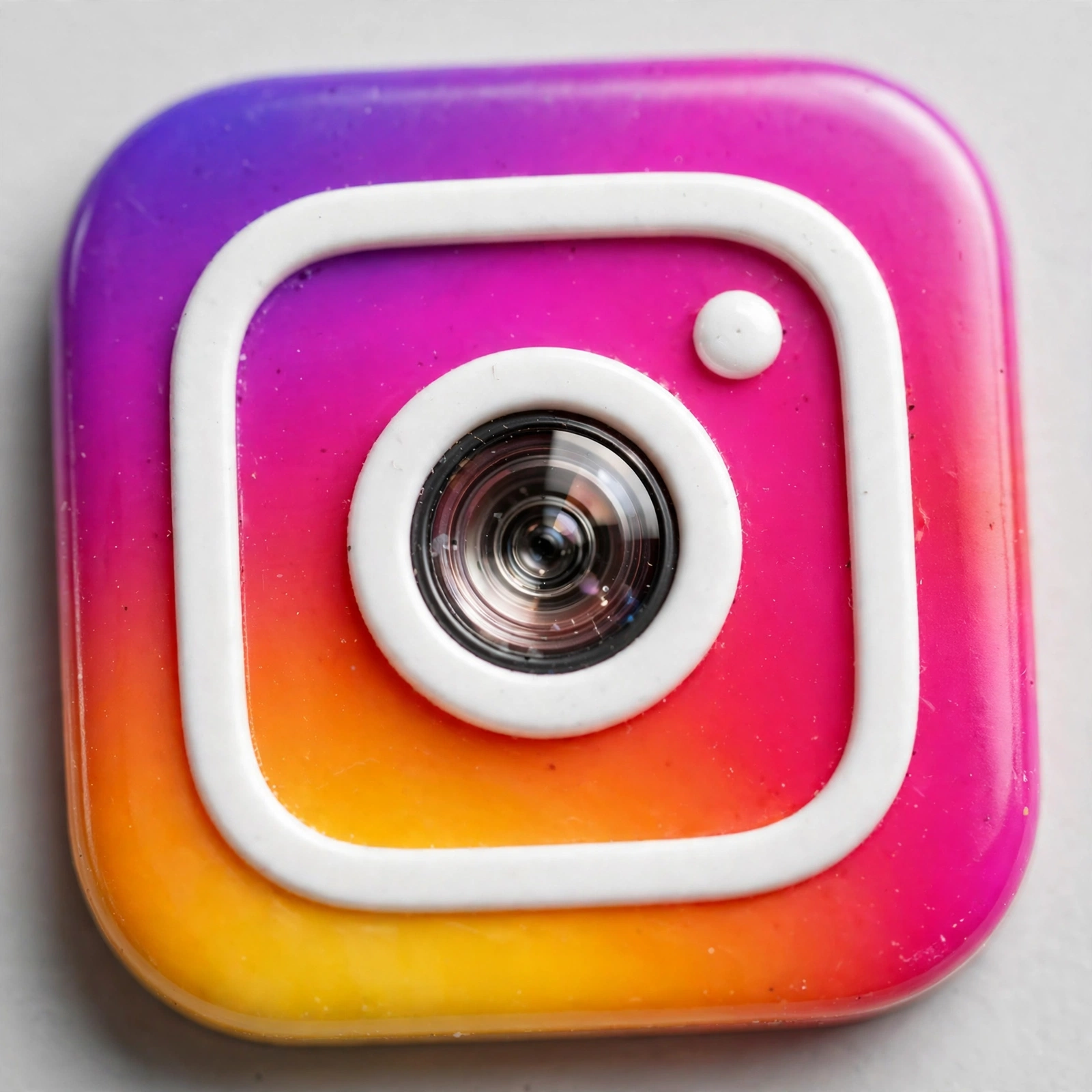 Instagram Logo: Meaning, History, PNG Download and Colors (2026 Guide) 3 Close-up of the modern Instagram logo showing the white camera glyph on the purple pink orange gradient