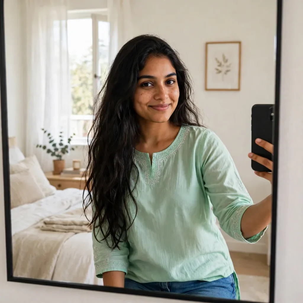Insta DP for Girls 2026 | Cute, Attitude, Hidden Face & Aesthetic DPs 82 Mirror Selfie Instagram DP for Girls