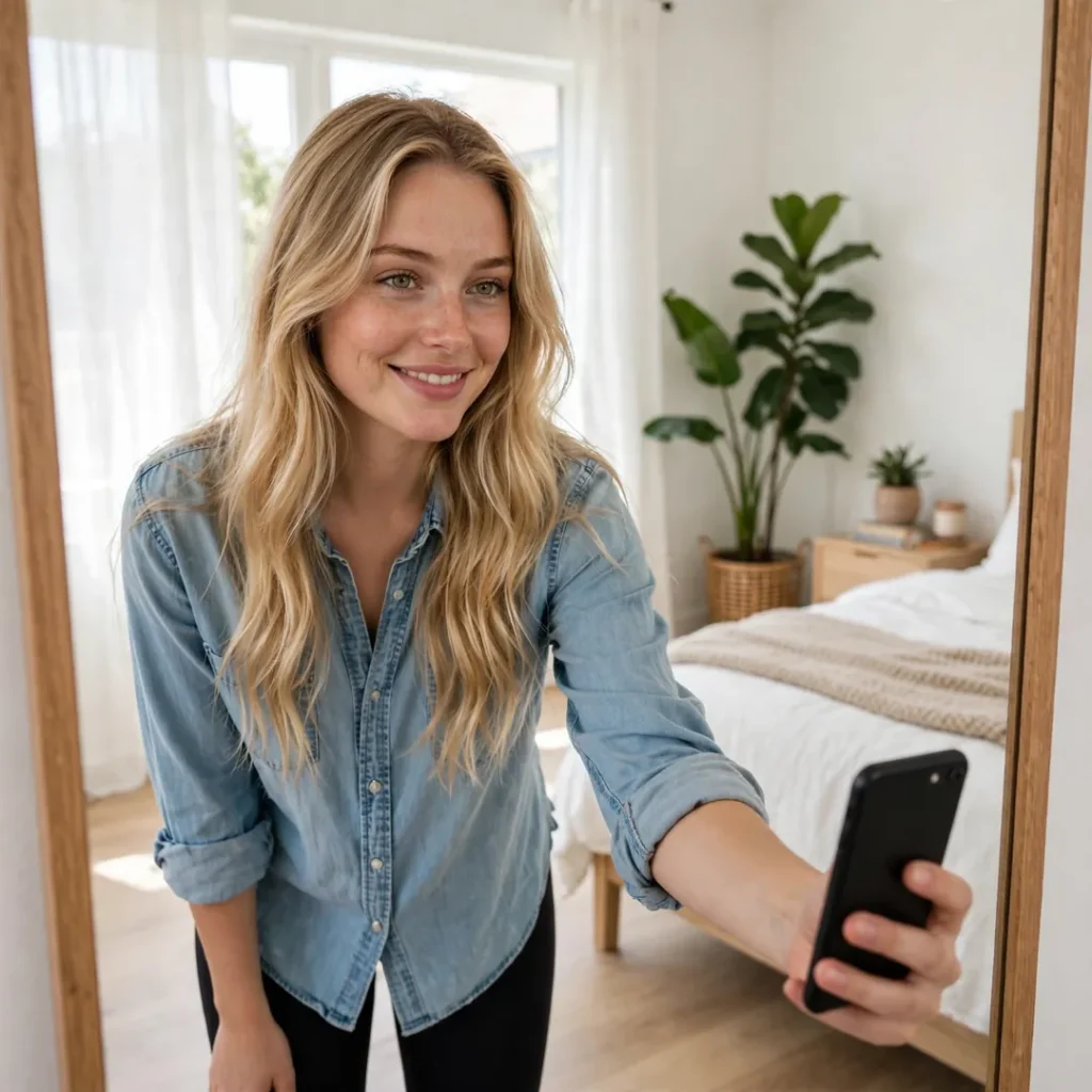 Insta DP for Girls 2026 | Cute, Attitude, Hidden Face & Aesthetic DPs 92 Mirror Selfie Instagram DP for Girls