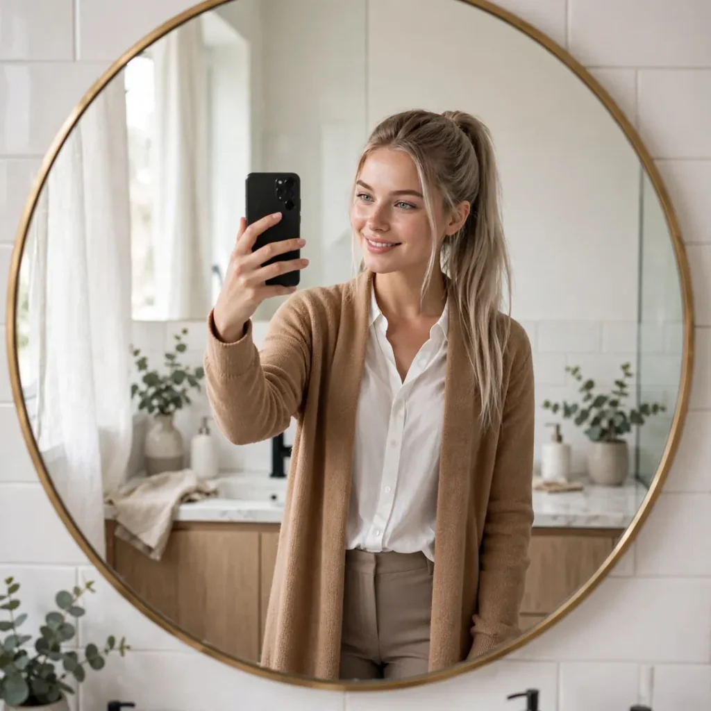 Insta DP for Girls 2026 | Cute, Attitude, Hidden Face & Aesthetic DPs 97 Mirror Selfie Instagram DP for Girls