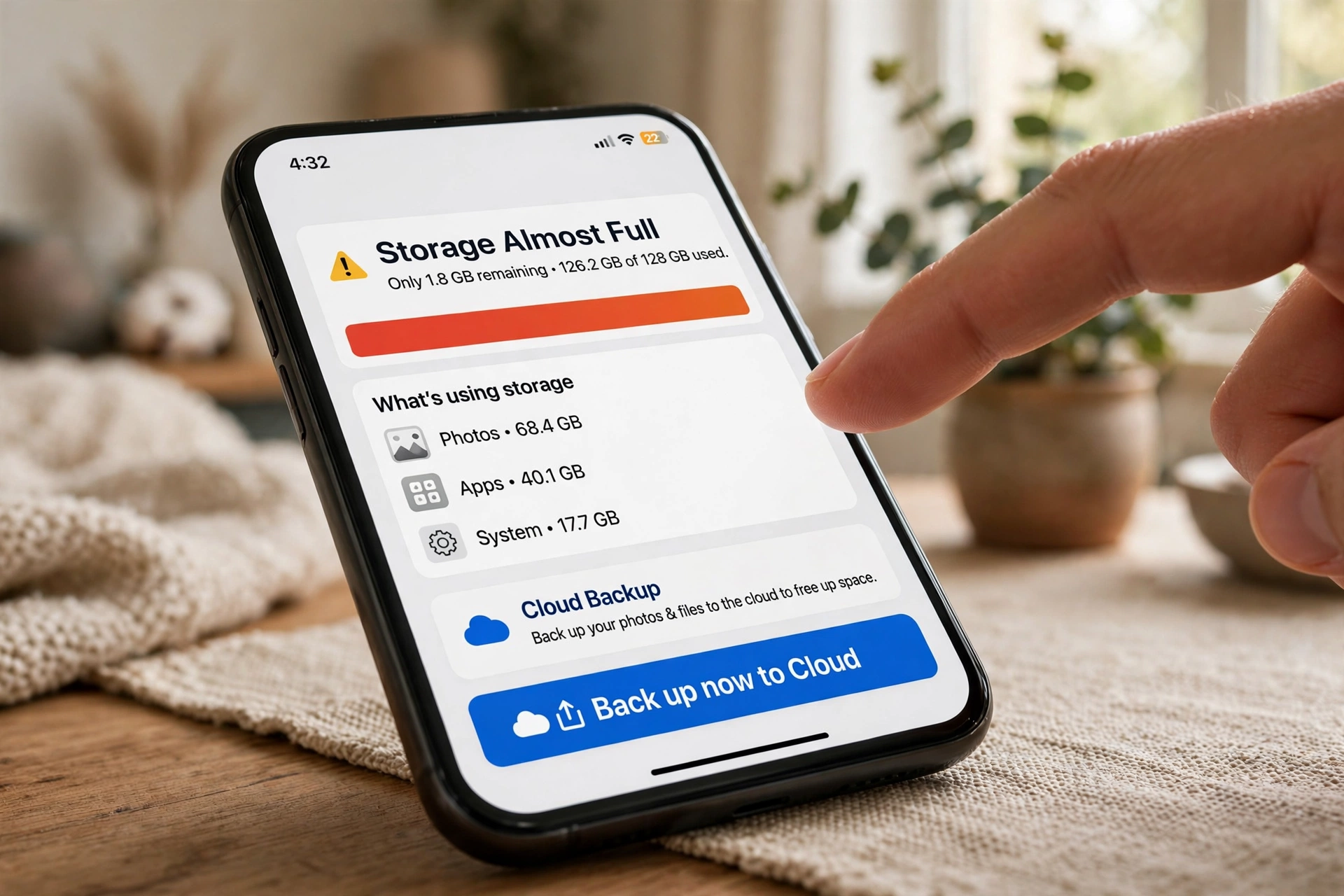 TeraBox Mod APK v4.26.5 Download (2026): Premium Unlocked, No Ads, Features & Safety Guide 3 Android phone showing storage full warning before installing TeraBox Mod APK